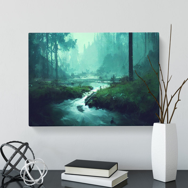 Enigmatic Forest Stream - Wrapped Canvas, 35cm H x 50cm W x 3cm D