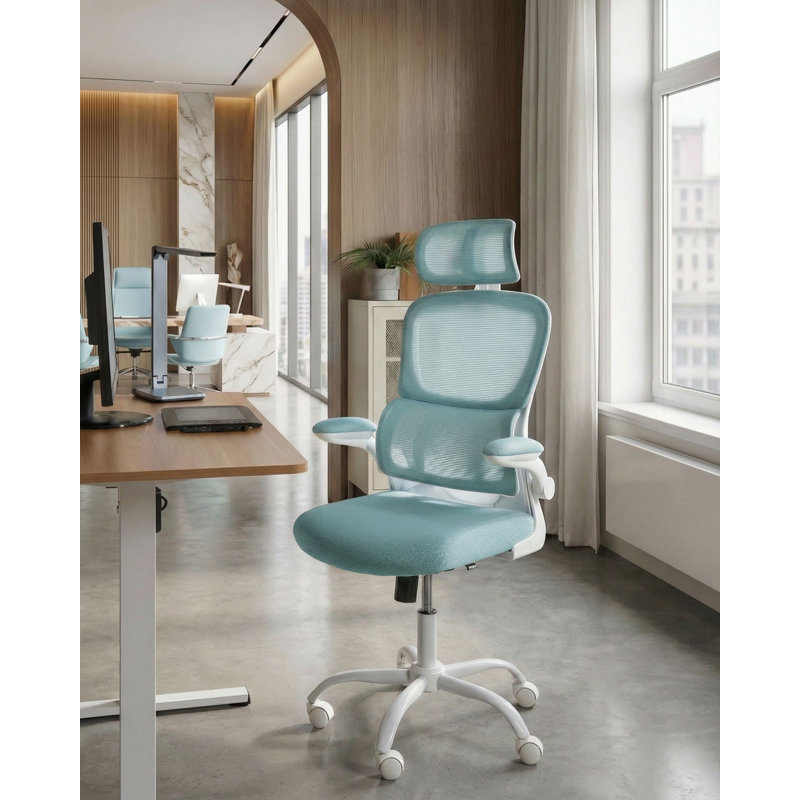 Office Chair with Headrest, Blue