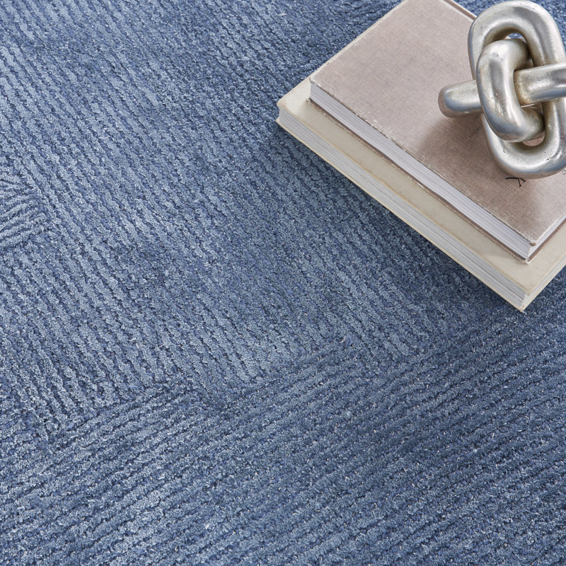 Tapis bleu Chrisly Star, Rectangle 9 pi 9 po x 13 pi 9 po