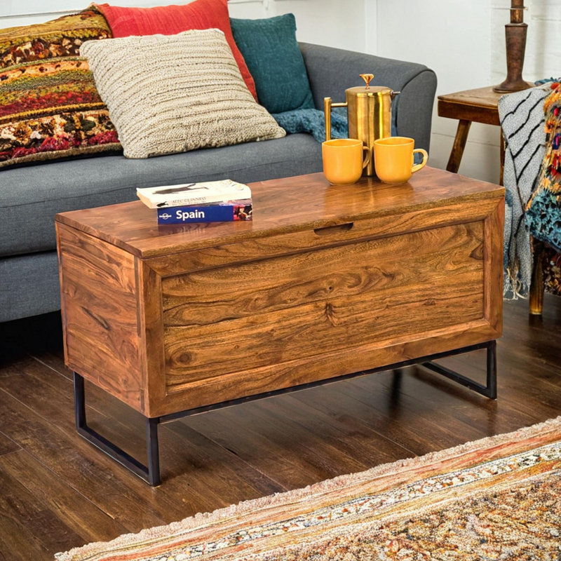 Solid Wood Lift Top Coffee Table with Storage