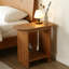Table de bout en bois massif de 23,6 po de largeur, table d'appoint à 2 niveaux, ensemble de 2-996145223