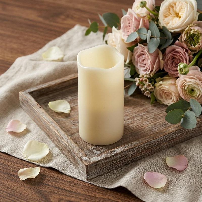 Ivory Flameless Pillar Candle, 6"