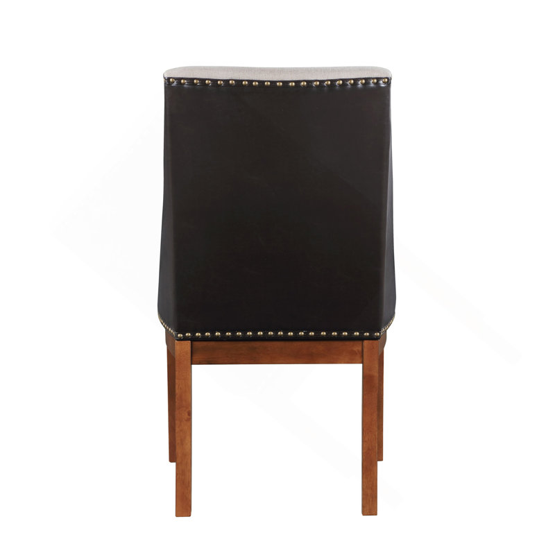 Ensemble de 2 chaises d'appoint en cuir synthétique et finition brune