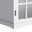 Bathroom Vanity with Ceramic Sink, Bathroom Vanity Cabinet with Tempered Blurred Glass, Equipped with Large Storage Space and Rubber Wood Frame-1542026879