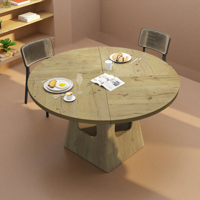 Table de salle à manger ronde pour table ronde de 4-6,47 pouces avec plateau en bois et base de rangement, table de salle à manger de ferme, table de cuisine en bois pour la salle à manger
