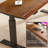 Brown + Black Rectangular Hight adjustable Solid Wood + Steel desk-108230068
