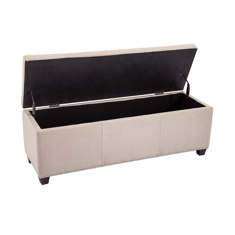 Allex Fabric Upholstered Storage Bench, Beige