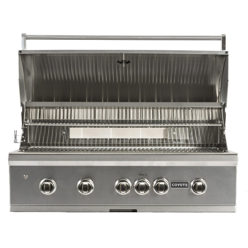 Coyote Grills 4-Burner Built-In Convertible Gas Grill with Smoker, Natural Gas