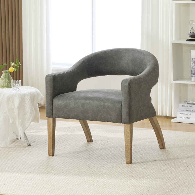26.16" W Upholstered Accent Armchair, Grey