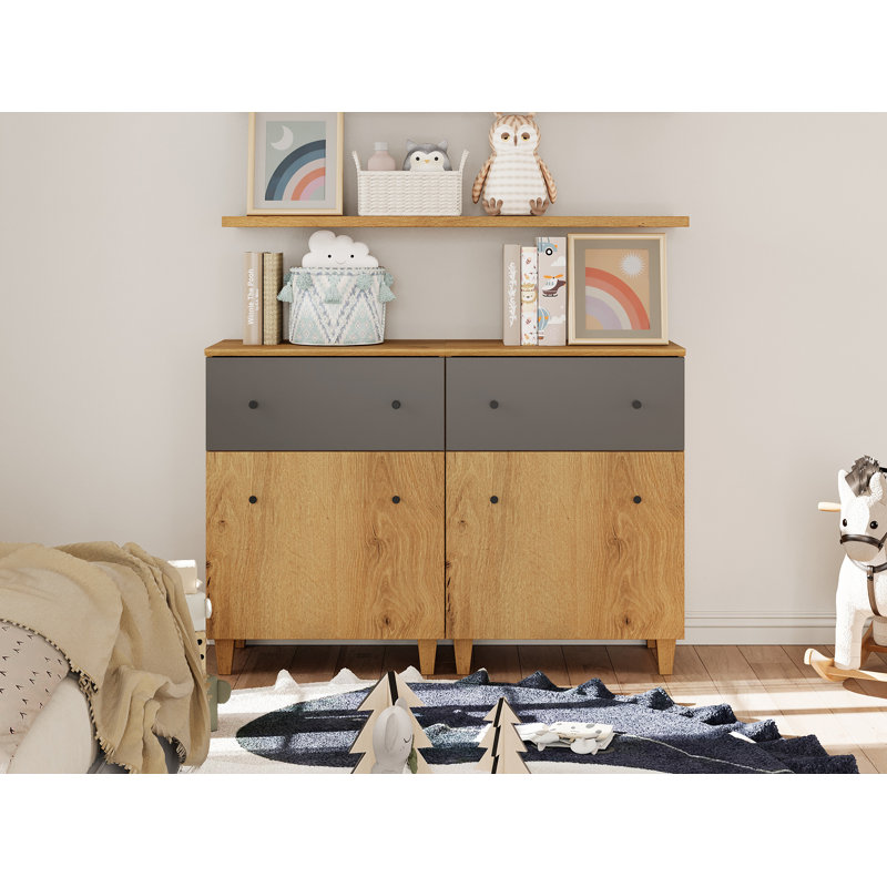 Cabriano 23.6'' W Particle Board / Chipboard Nightstand, Brown