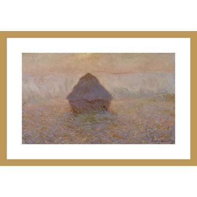 «Grainstack Sun in the Mist» par Claude Monet, impression giclée sur cadre