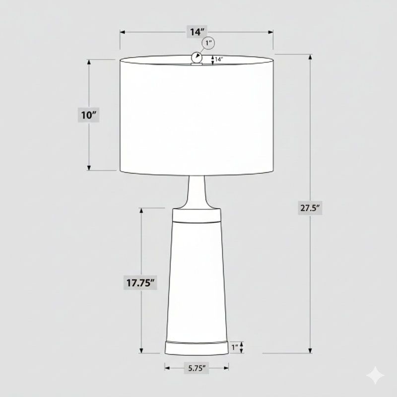 Lighting, H 28 po, lampe de table, métal noir, abat-jour beige, contemporain