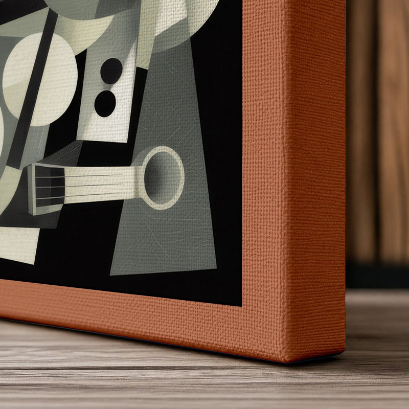 Geometric Abstraction Abstract - Wrapped Canvas, 18x12 - 45.7 x 30.5 cm, Terracotta Border