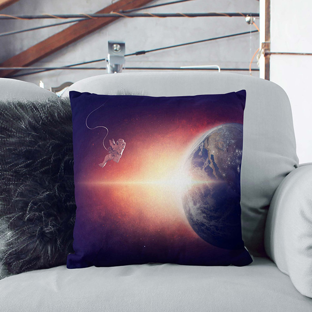 Astronaut & Planet Earth Cushion with Filling