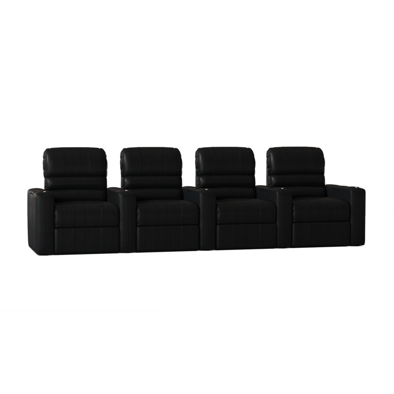 Siège de cinéma maison en cascade (rangée de 4), Onyx Smartsuede, Électrique
