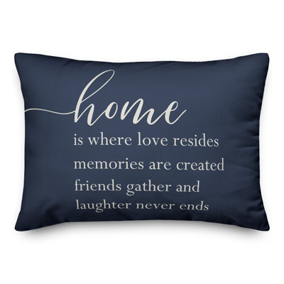 Housse de coussin rectangulaire extérieure « Home is where Love is »/insert