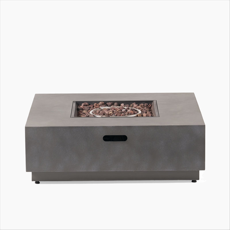 SQUARE Iron FIRE PIT-50 000 BTU, Stone Gray