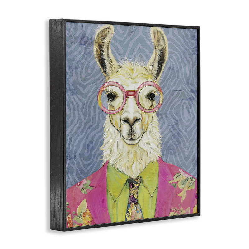 «Bright Gaze Llama», estampe numérique, conception de Svetlana Aleynikova, H 20 po x l 16 po, Giclée noire de minuit encadrée