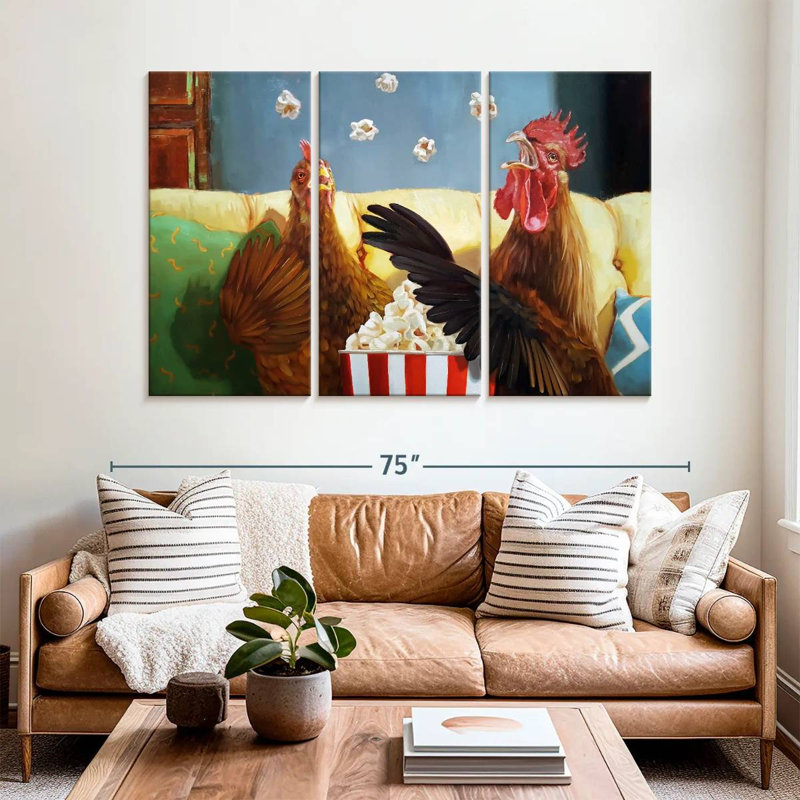 Popcorn Chickens, 42" H x 65" W