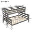 Wood Twin XL Over Queen Bunk Bed With Ladder, Grey