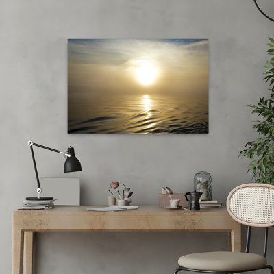 Smooth Sea At Misty Dawn Waterford Harbour Co Waterford Ireland by George Munday - Wrapped Canvas Print