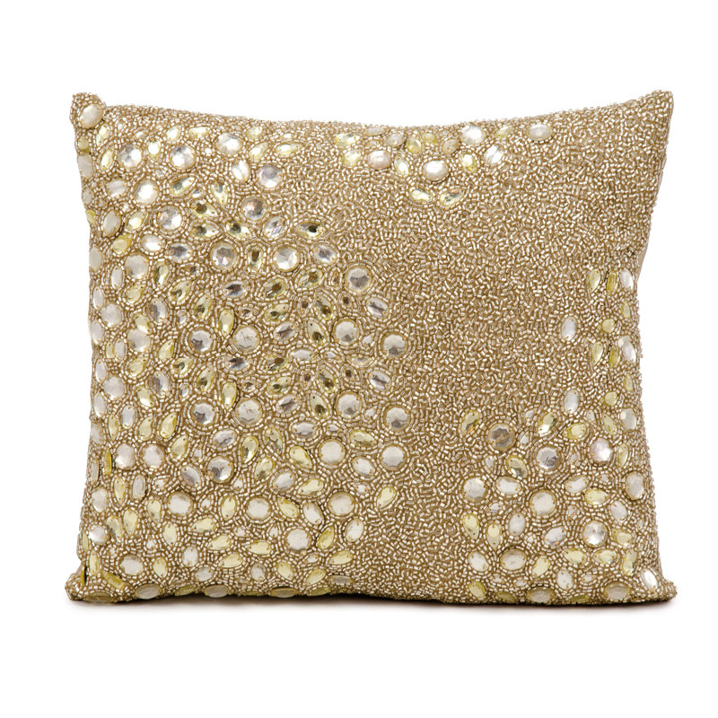 Luminescence Sequined Throw Pillow, 16" x 16", Amber