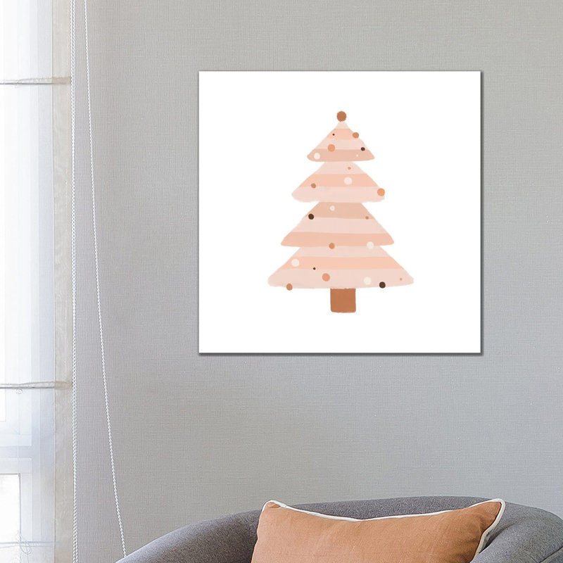 Blush Christmas Tree - Wrapped Canvas Painting, 66.04 cm H x 66.04 cm W x 1.91 cm D