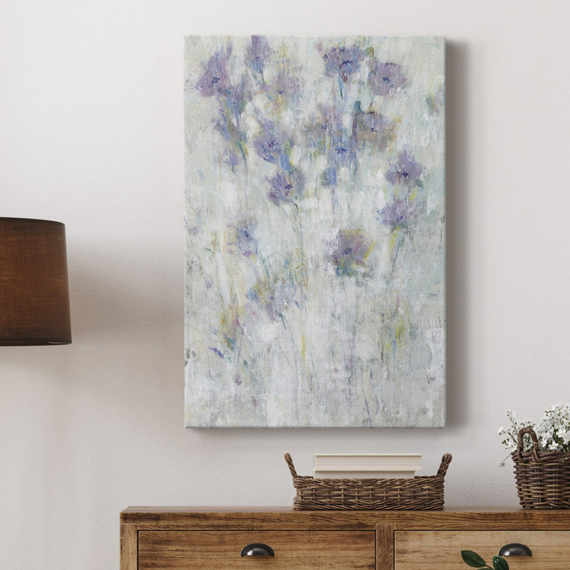 Lavande floral Fresco I - impression sur toile tendue, H 36 po x l 24 po x P 1 po