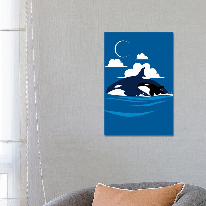 Killer Whale Family - Wrapped Canvas Print, 66.04 cm H x 45.72 cm W