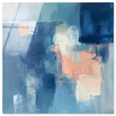 Art abstrait bleu Whispering Blue II par Art Remedy, prêt à être accroché