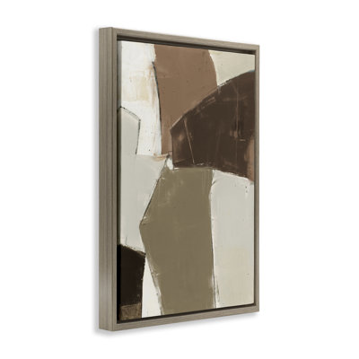 Contemporary Neutral Earth Tones Floating Frame, design by Kippi Leonard