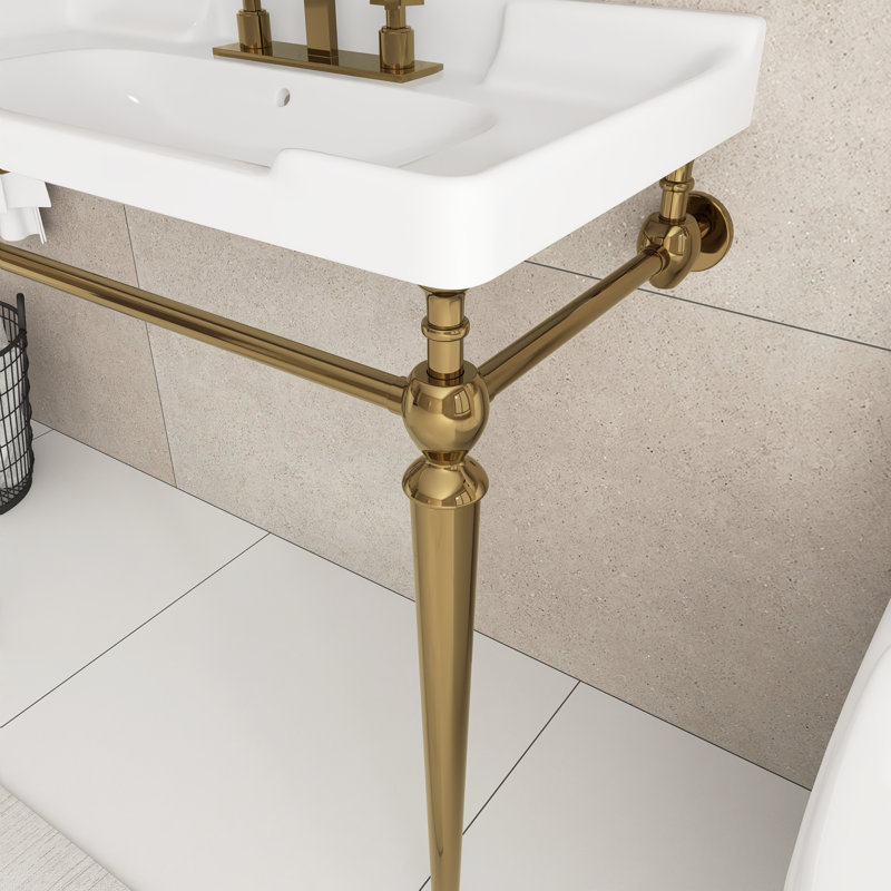 Meuble-lavabo autoportant simple avec plateau en céramique, Blanc