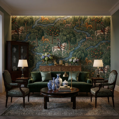 Medieval Wallpaper Knights Nature Wall Mural