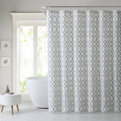 Shoreline Cotton Geometric Single Shower Curtain