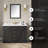 Bailey 48 in. Single Sink Freestanding Dark Ebony Wood Bathroom Vanity with White Stone Top, Backsplash, Brushed Gold-1607166815-1607166812