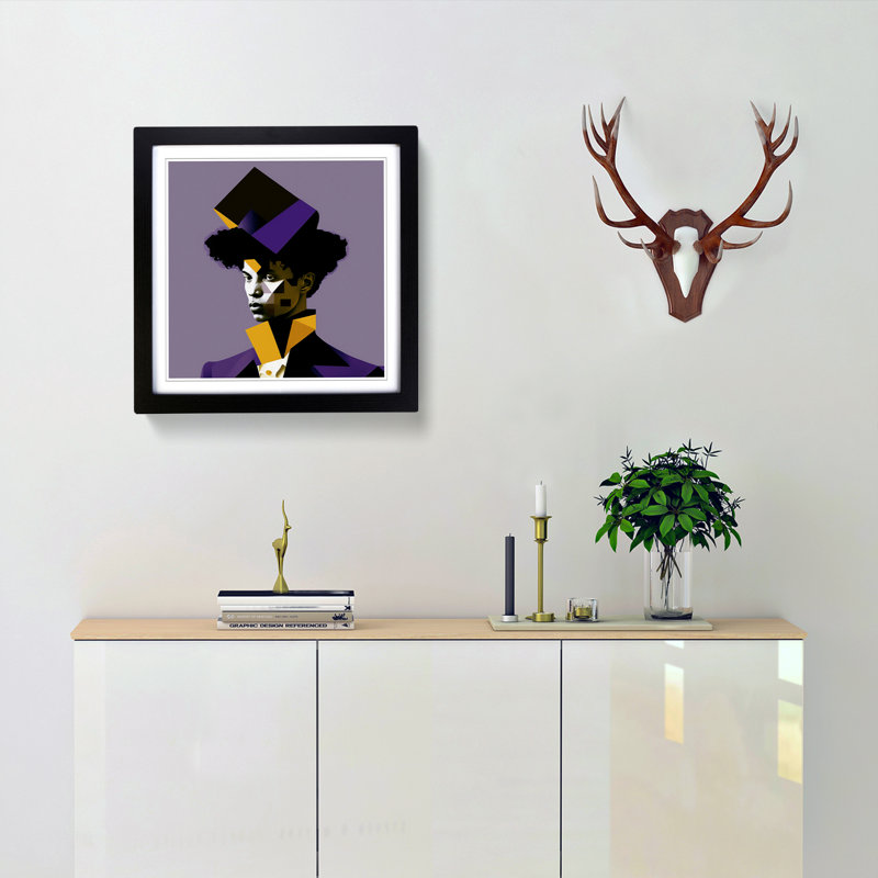 Male Portrait Suprematism - Framed Print, Black