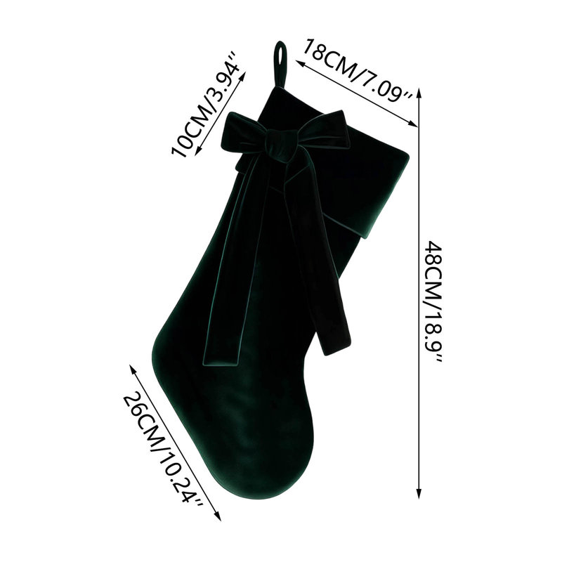 Chaussette de Noël classique en velours, A
