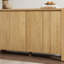 Buffet rétro en bois avec 4 portes, tablettes réglables et rangement spacieux pour la salle à manger, la cuisine et le salon