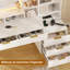 Bureau de maquillage avec miroir et prise de courant, coiffeuse moderne avec 5 tiroirs et tablette de rangement, coiffeuse pour femmes filles, blanc