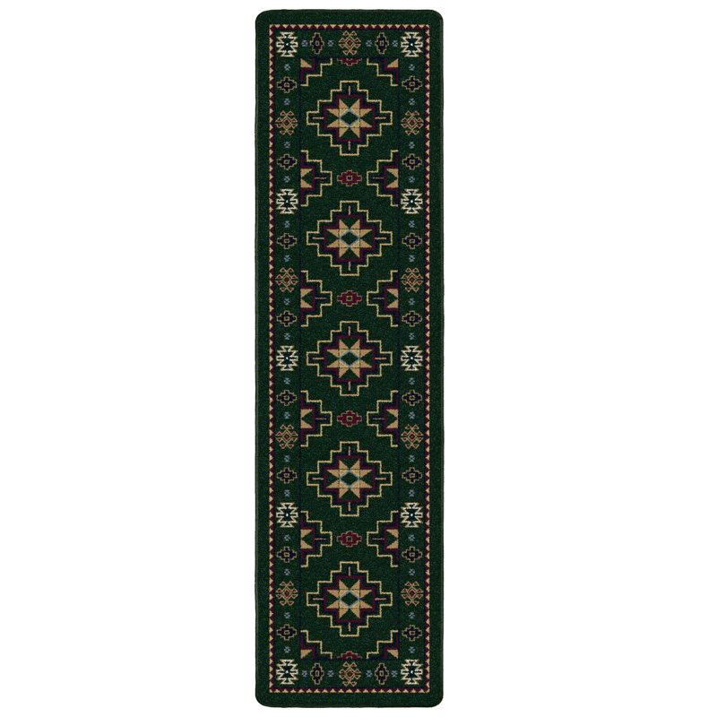 Tapis émeraude Alminus Signature Star, Tapis de couloir 2 pi 1 po x 7 pi 8 po