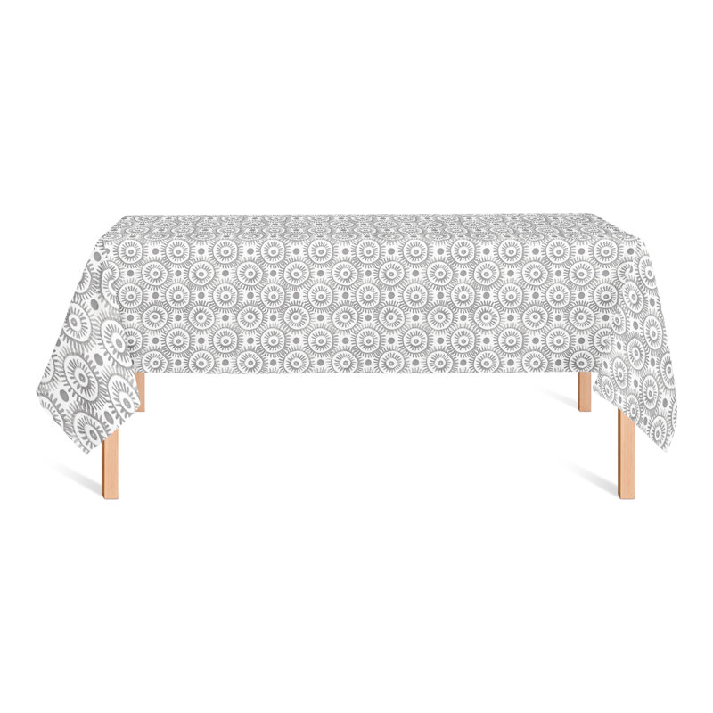 Nappe Boho Circles Green 5, Gris