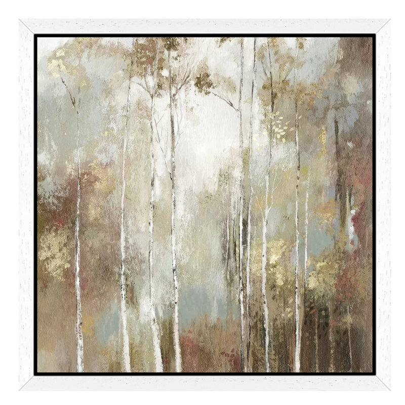 Fine Birch I by Allison Pearce - Painting on Canvas, 93.98 cm H x 93.98 cm W, White Framed