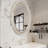 Round Wall Mirror With Beaded Trim