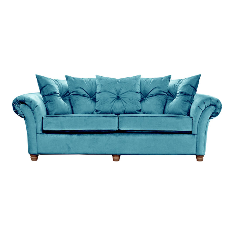Lila 3 Seater Velvet Sofa, Turquoise