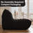 65'' W Bean Bag Chair, Lazy Floor Sofa Couch, Large Bean Bag Chair For Adults, Bean Bag Chairs For Teens With High-Resilience Foam, Non-Slip Base Floor Lounge Sofa, Living Room-2075121270