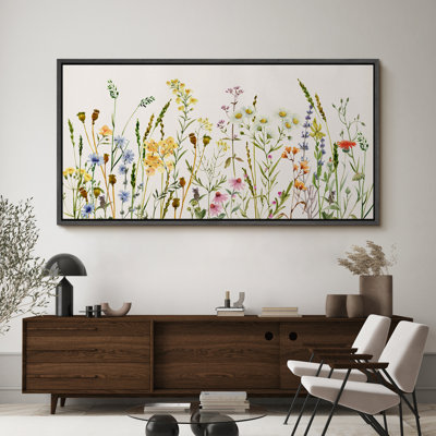 Vibrant Wildflower " Wildflower Whimsy Delicate Watercolor Botanical Rustic Retro Art Decor Extra Large Pictures "