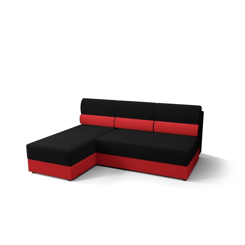 Starlette 3 Seater Corner Sofa , Left -sided, Black/Red - Rainbow15/Rainbow22