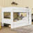 Full Over Full Wood Bunk Bed With Desk And Shelves and Drawer-1052169806