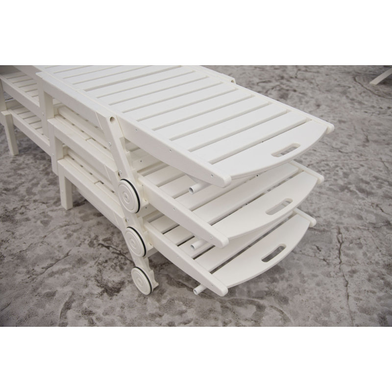 POLYWOOD Nautical 3-Piece Chaise Set, White