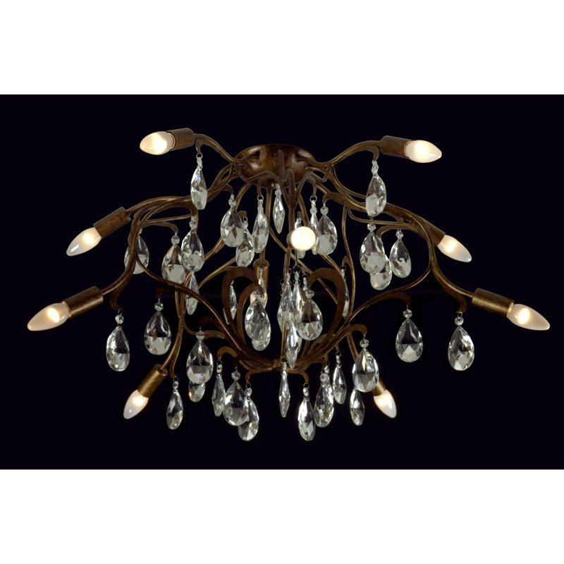 Baroque Ceiling Light, 10-Lights, Amber and rust